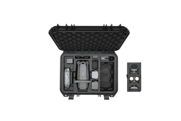 Barking drone in a protective case with accessories