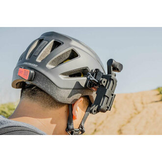 Osmo pocket action mount attached on a helmet