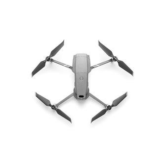 Mavic 2 Pro drone top view on an unfolded position on a white backdraft