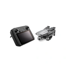 Mavic 2 Pro drone top and front perspective view on an unfolded position on a white backdraft